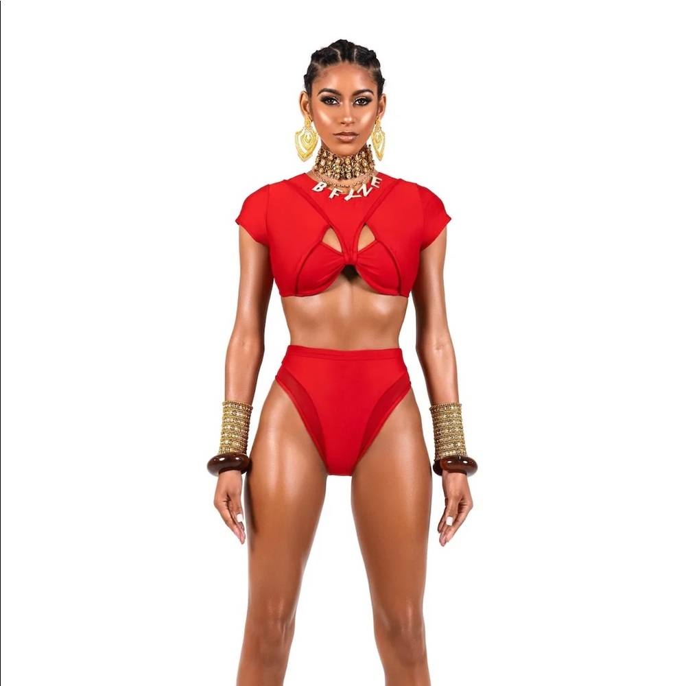 BFyne Red Uyai Two Piece Swimsuit